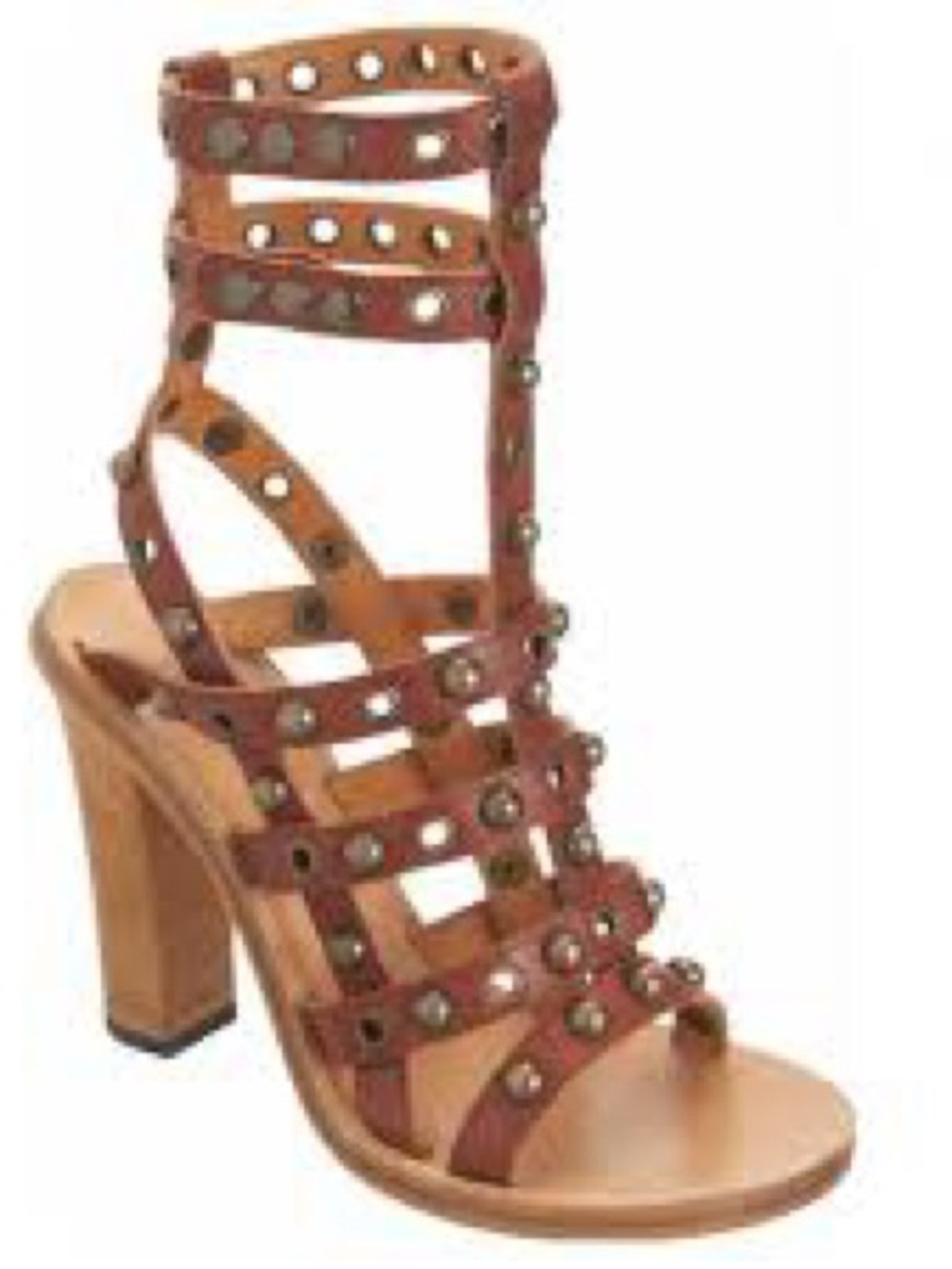 Isabel Marant Studded Strappy High Heel Sandal - Brown, US8